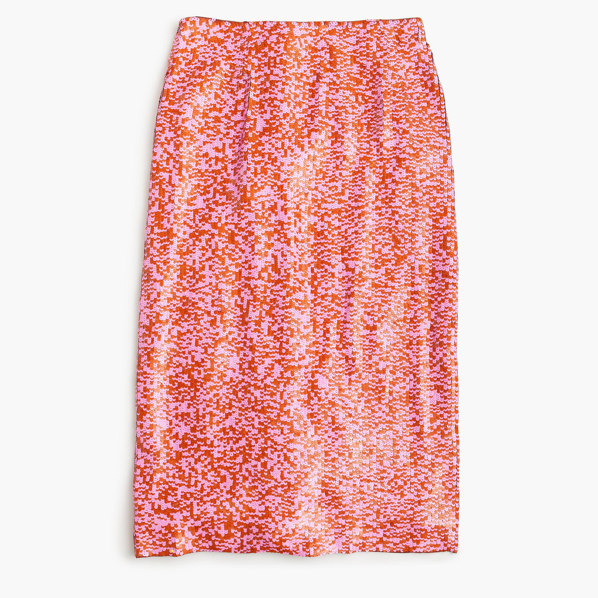 J.crew Collection Sequin Skirt In Azalea Rust in Pink Lyst